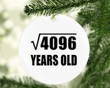 64th Birthday Square Root of 4096 Years Old - Circle Ornament