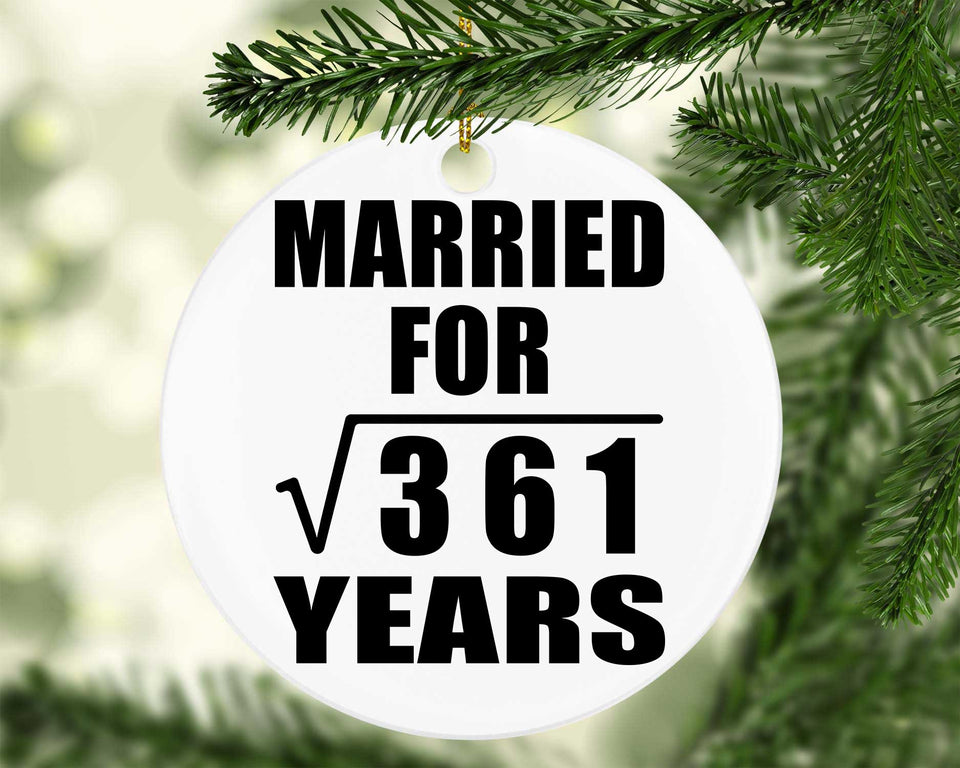 19th Anniversary Married For Square Root of 361 Years - Circle Ornament