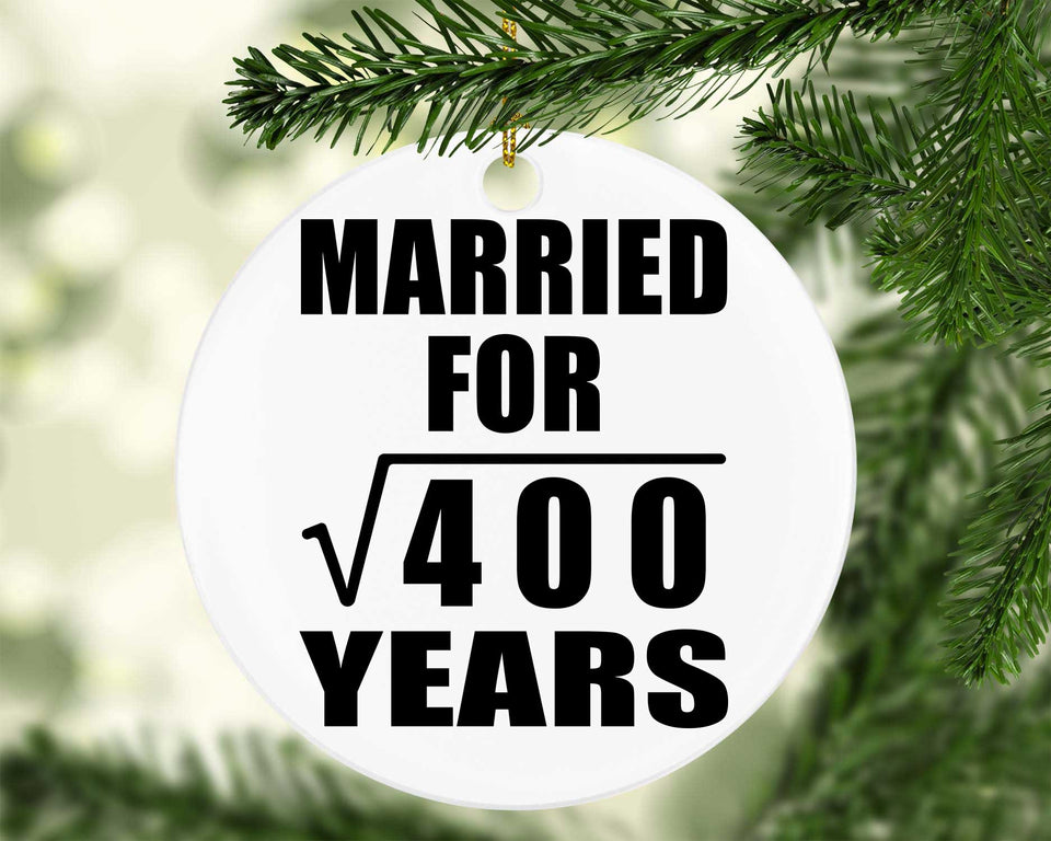 20th Anniversary Married For Square Root of 400 Years - Circle Ornament