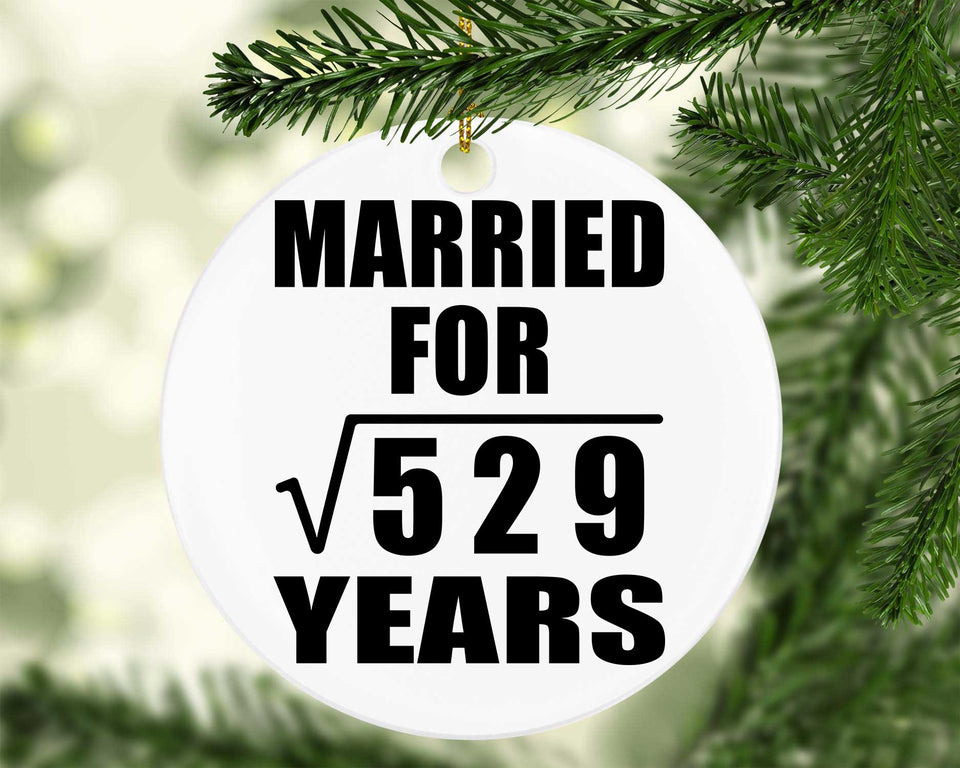 23rd Anniversary Married For Square Root of 529 Years - Circle Ornament