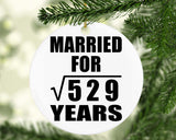 23rd Anniversary Married For Square Root of 529 Years - Circle Ornament