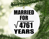 69th Anniversary Married For Square Root of 4761 Years - Circle Ornament
