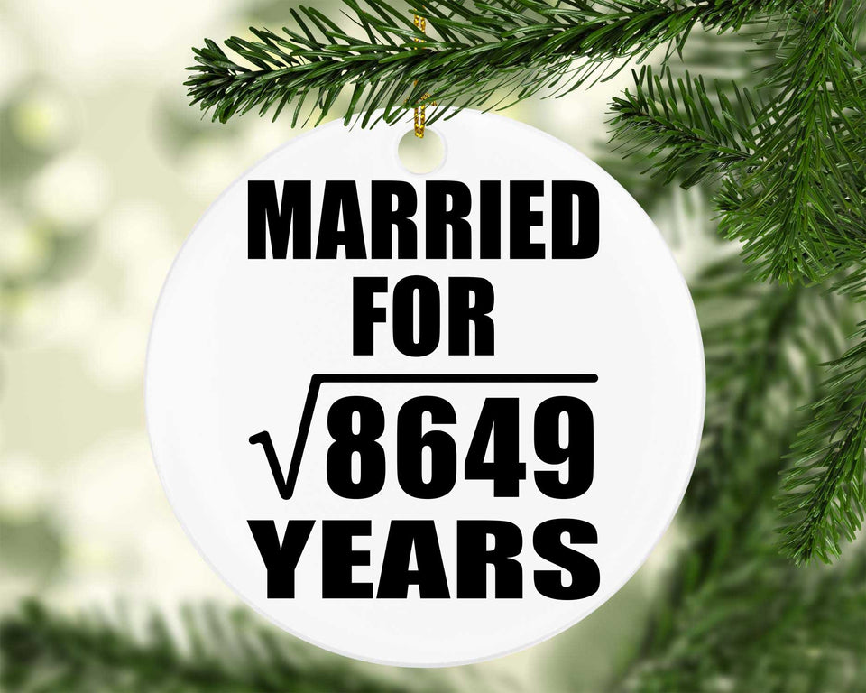 93rd Anniversary Married For Square Root of 8649 Years - Circle Ornament