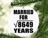 93rd Anniversary Married For Square Root of 8649 Years - Circle Ornament