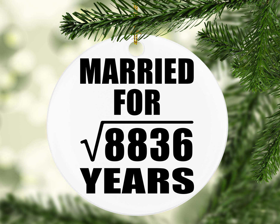 94th Anniversary Married For Square Root of 8836 Years - Circle Ornament