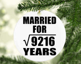 96th Anniversary Married For Square Root of 9216 Years - Circle Ornament
