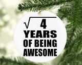 2nd Birthday Square Root of 4 Years of Being Awesome - Circle Ornament