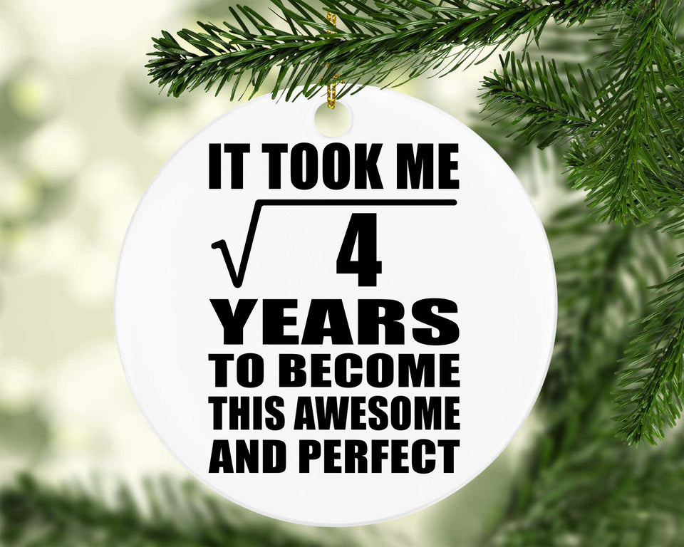 2nd Birthday Took Square Root of 4 Years To Awesome - Circle Ornament
