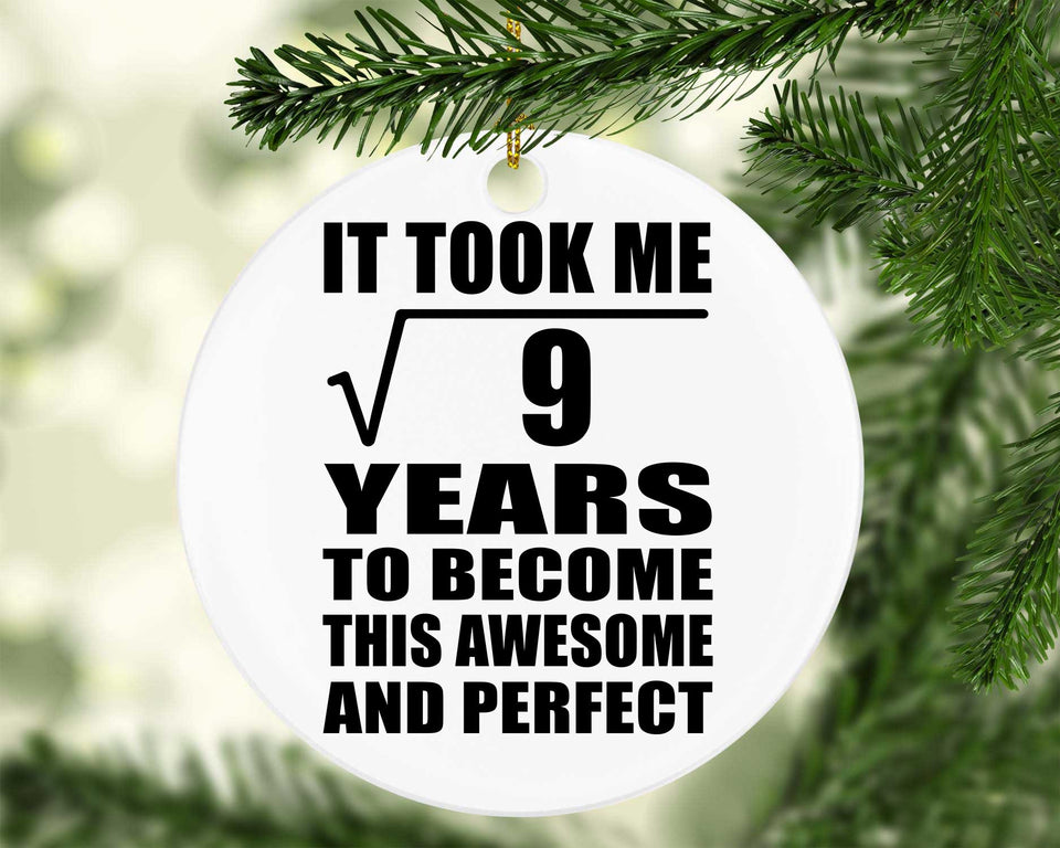 3rd Birthday Took Square Root of 9 Years To Awesome - Circle Ornament