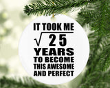 5th Birthday Took Square Root of 25 Years To Awesome - Circle Ornament