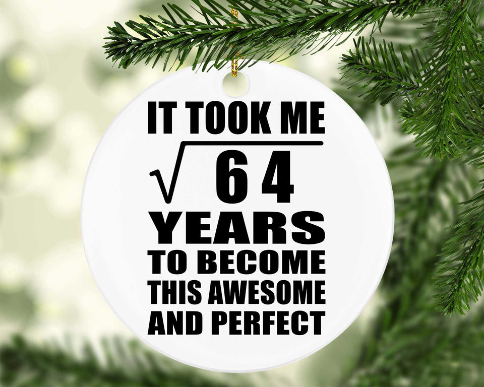 8th Birthday Took Square Root of 64 Years To Awesome - Circle Ornament