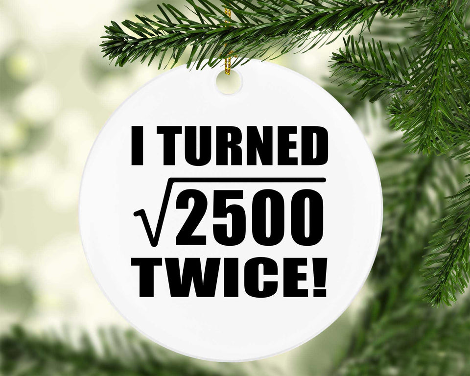 100th Birthday I Turned Square Root of 2500 Twice - Circle Ornament