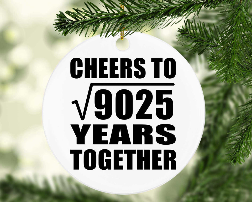 95th Anniversary Cheers To Square Root of 9025 Years Together - Circle Ornament