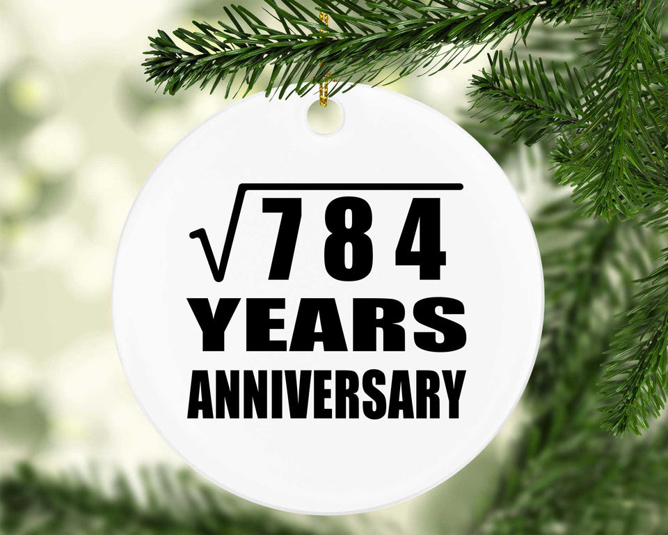 28th Anniversary Square Root of 784 Years Anniversary - Circle Ornament