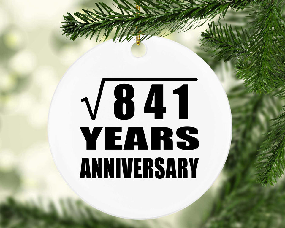 29th Anniversary Square Root of 841 Years Anniversary - Circle Ornament