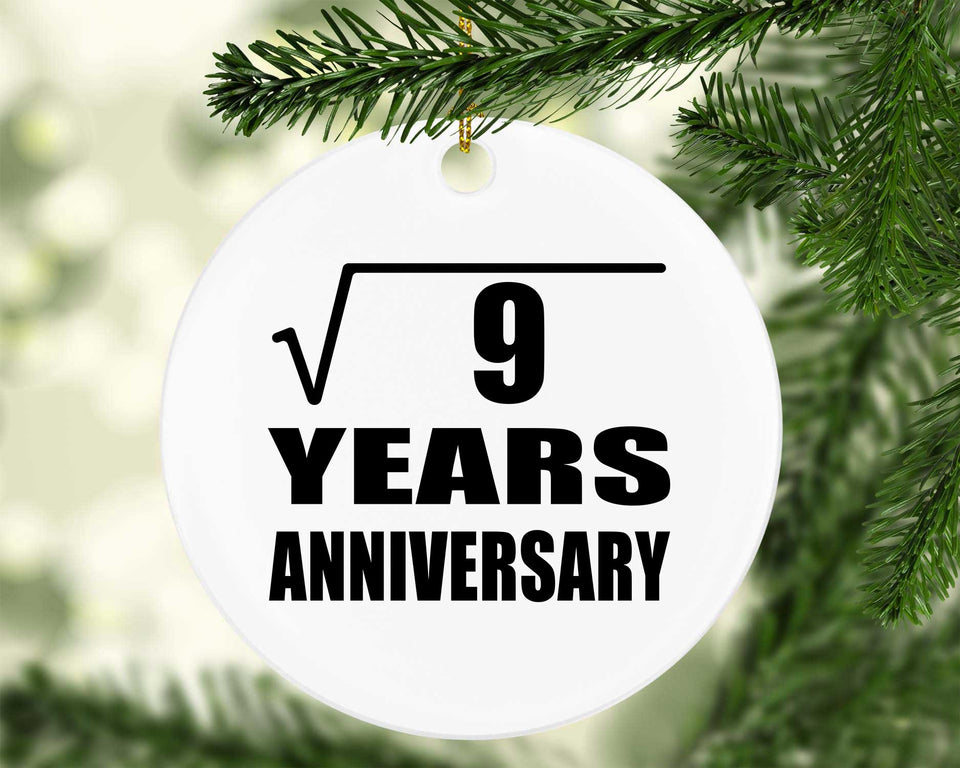 3rd Anniversary Square Root of 9 Years Anniversary - Circle Ornament