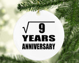3rd Anniversary Square Root of 9 Years Anniversary - Circle Ornament