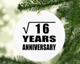 4th Anniversary Square Root of 16 Years Anniversary - Circle Ornament