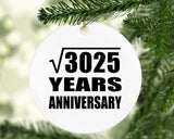 55th Anniversary Square Root of 3025 Years Anniversary - Circle Ornament