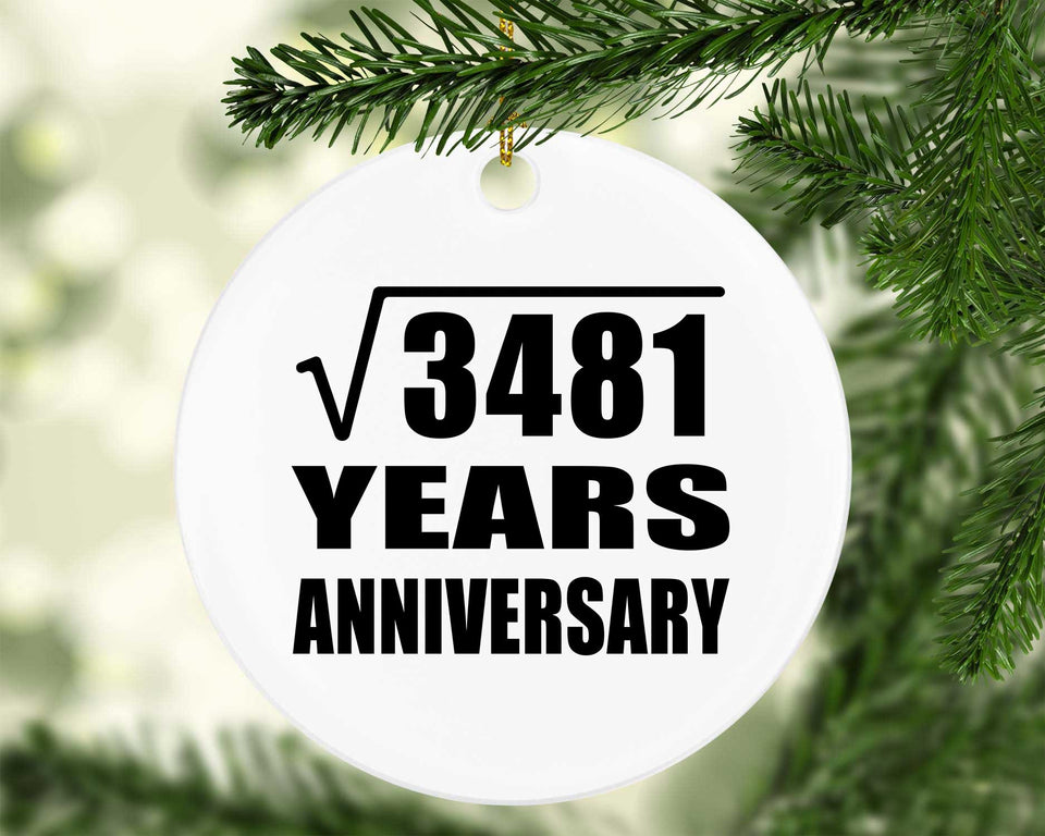 59th Anniversary Square Root of 3481 Years Anniversary - Circle Ornament