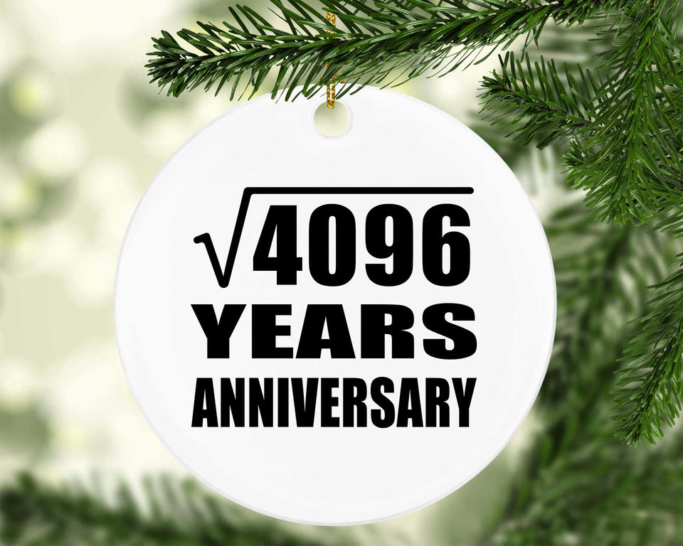 64th Anniversary Square Root of 4096 Years Anniversary - Circle Ornament