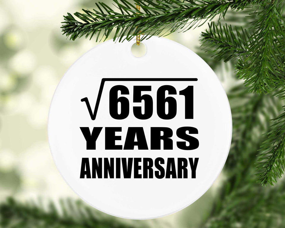 81st Anniversary Square Root of 6561 Years Anniversary - Circle Ornament