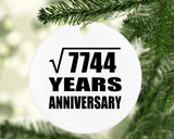 88th Anniversary Square Root of 7744 Years Anniversary - Circle Ornament