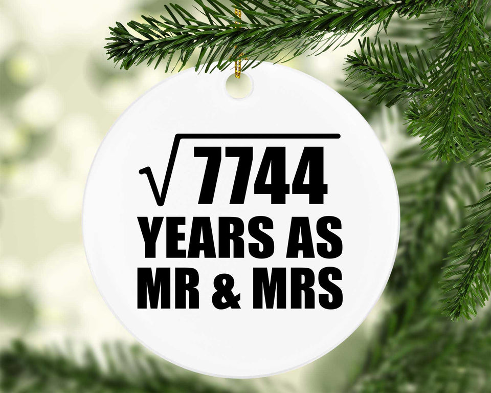 88th Anniversary Square Root of 7744 Years As Mr & Mrs - Circle Ornament