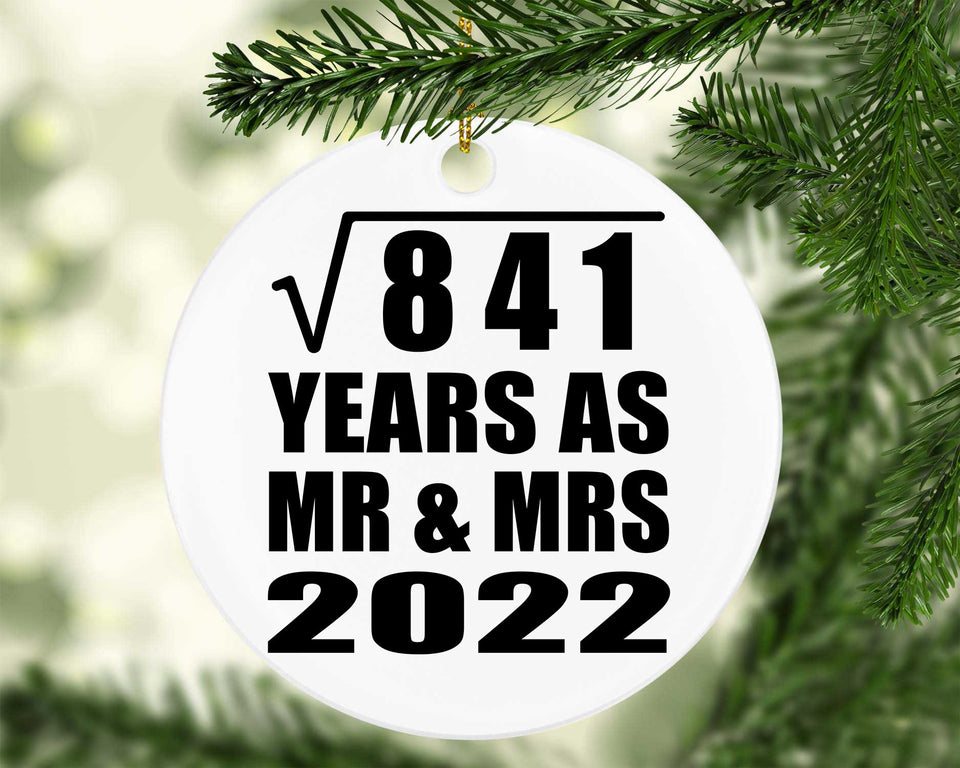 29th Anniversary Square Root of 841 Years As Mr & Mrs 2022 - Circle Ornament