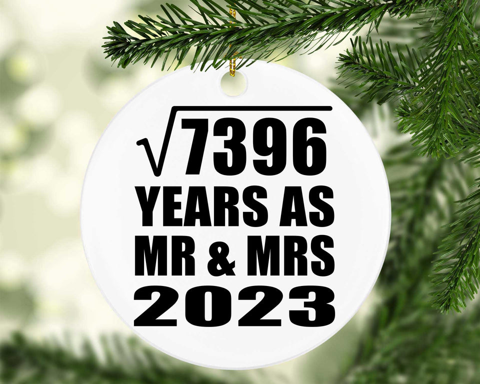 86th Anniversary Square Root of 7396 Years As Mr & Mrs 2023 - Circle Ornament