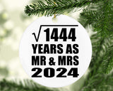 38th Anniversary Square Root of 1444 Years As Mr & Mrs 2024 - Circle Ornament