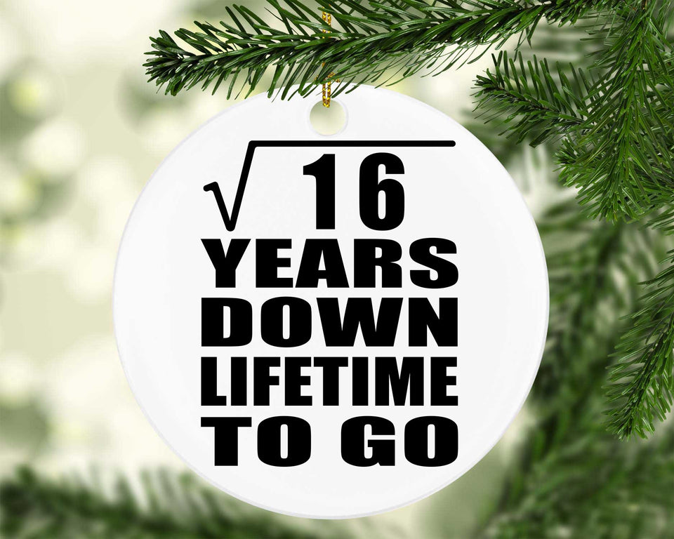 4th Anniversary Square Root of 16 Years Lifetime To Go - Circle Ornament