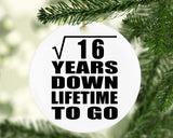 4th Anniversary Square Root of 16 Years Lifetime To Go - Circle Ornament
