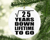 5th Anniversary Square Root of 25 Years Lifetime To Go - Circle Ornament
