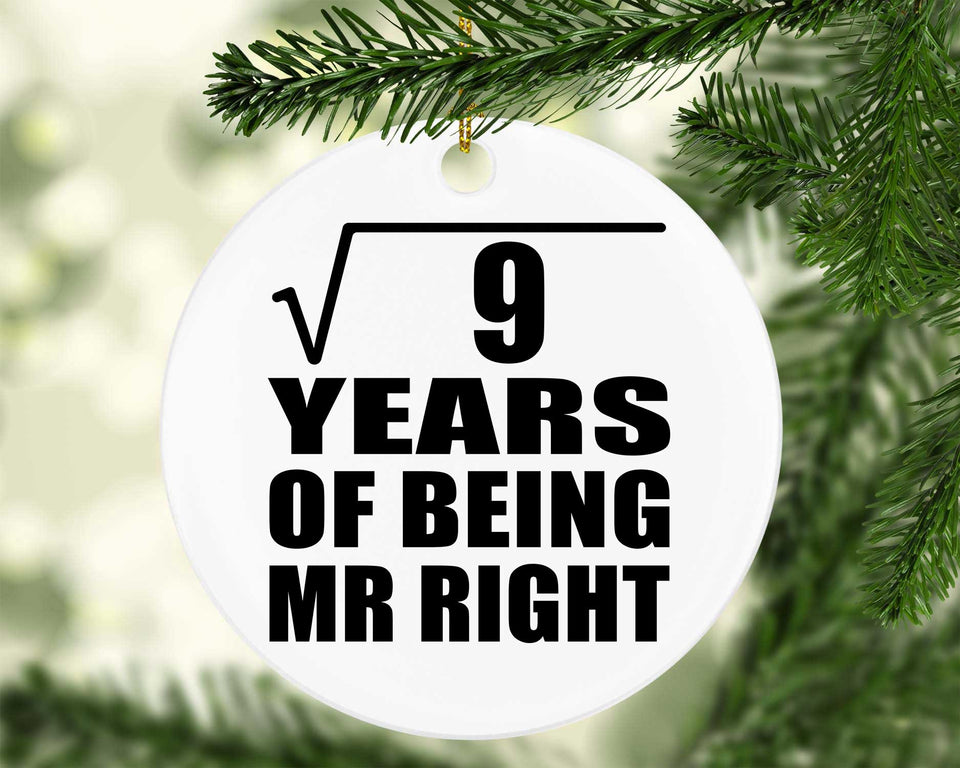 3rd Anniversary Square Root of 9 Years of Being Mr Right - Circle Ornament