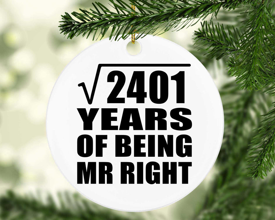 49th Anniversary Square Root of 2401 Years of Being Mr Right - Circle Ornament