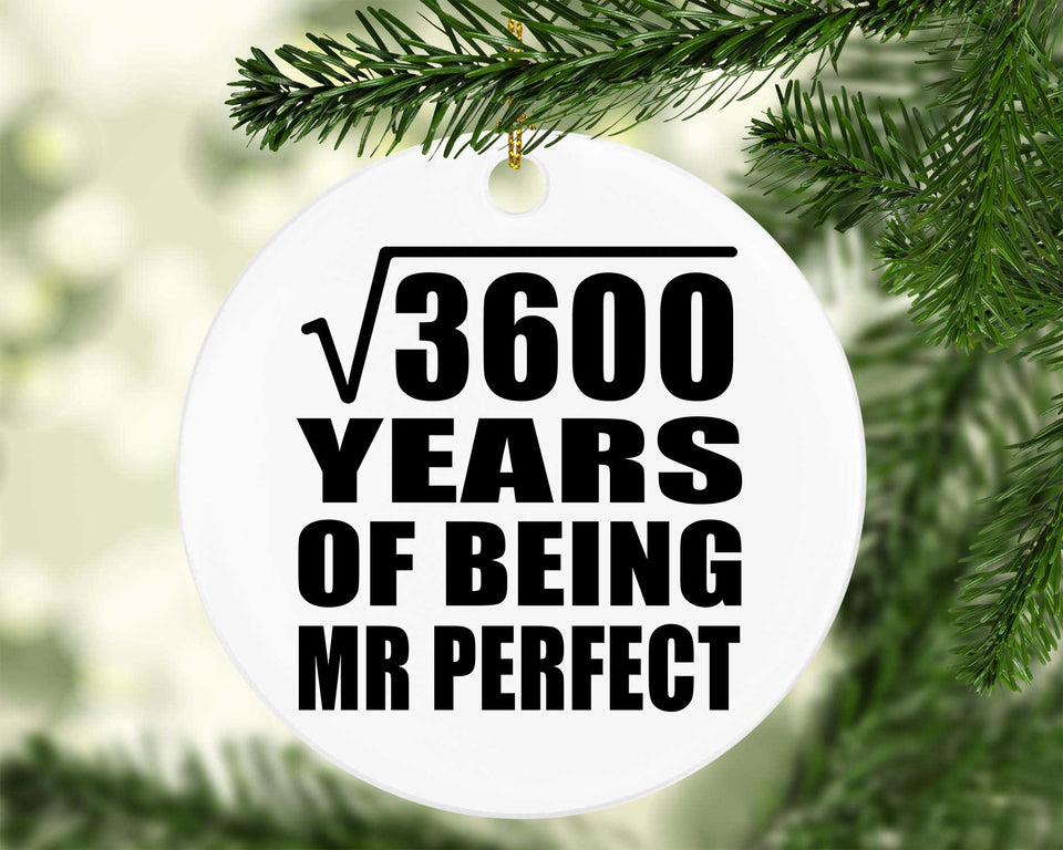 60th Anniversary Square Root of 3600 Years of Mr Perfect - Circle Ornament