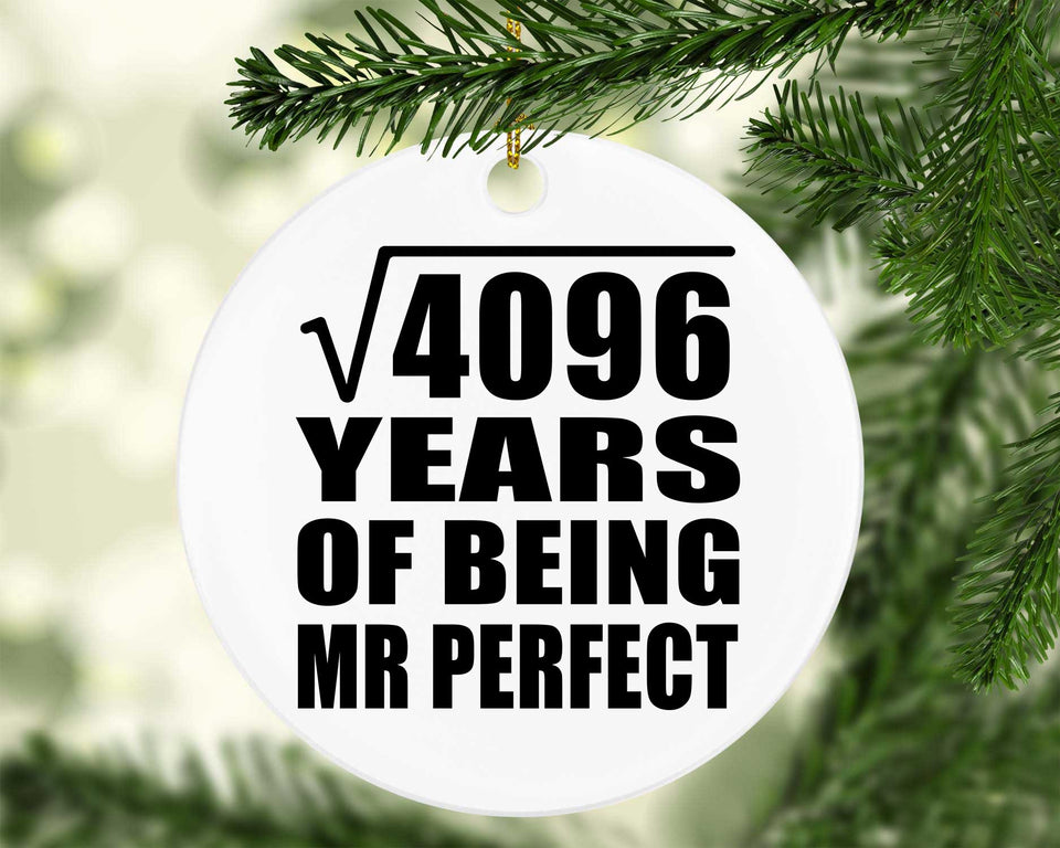 64th Anniversary Square Root of 4096 Years of Mr Perfect - Circle Ornament