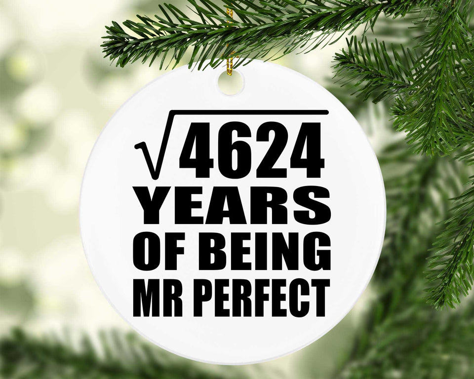 68th Anniversary Square Root of 4624 Years of Mr Perfect - Circle Ornament