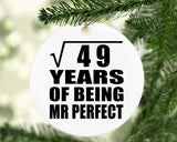 7th Anniversary Square Root of 49 Years of Mr Perfect - Circle Ornament