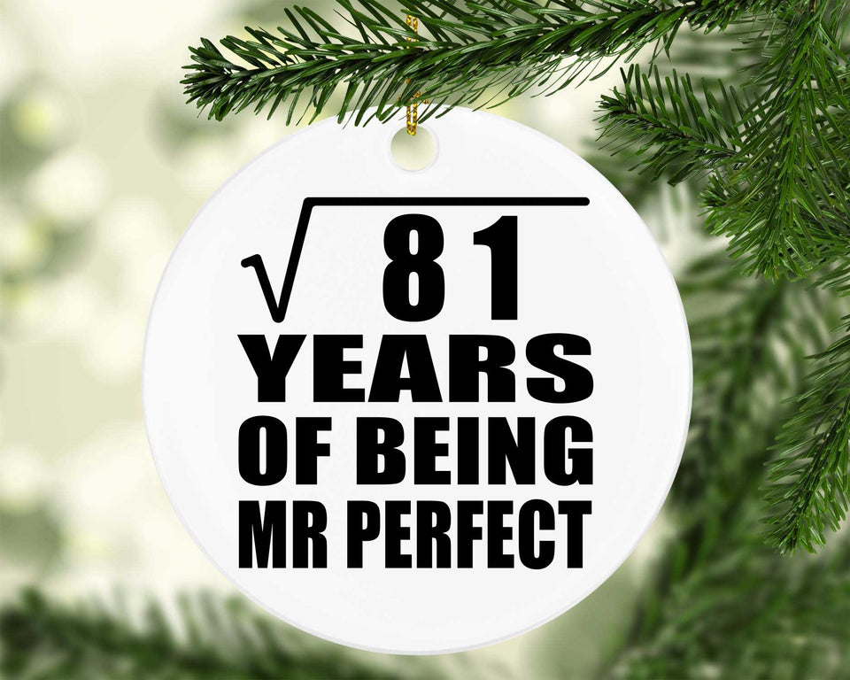 9th Anniversary Square Root of 81 Years of Mr Perfect - Circle Ornament