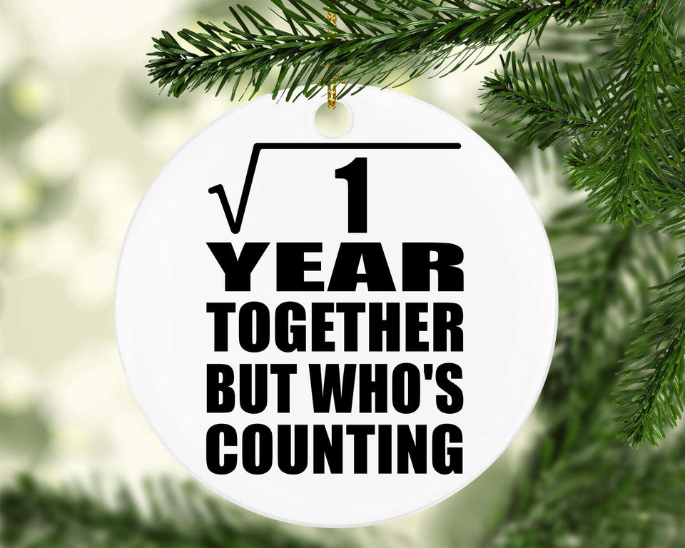 1st Anniversary Square Root of 1 Year Who's Counting - Circle Ornament