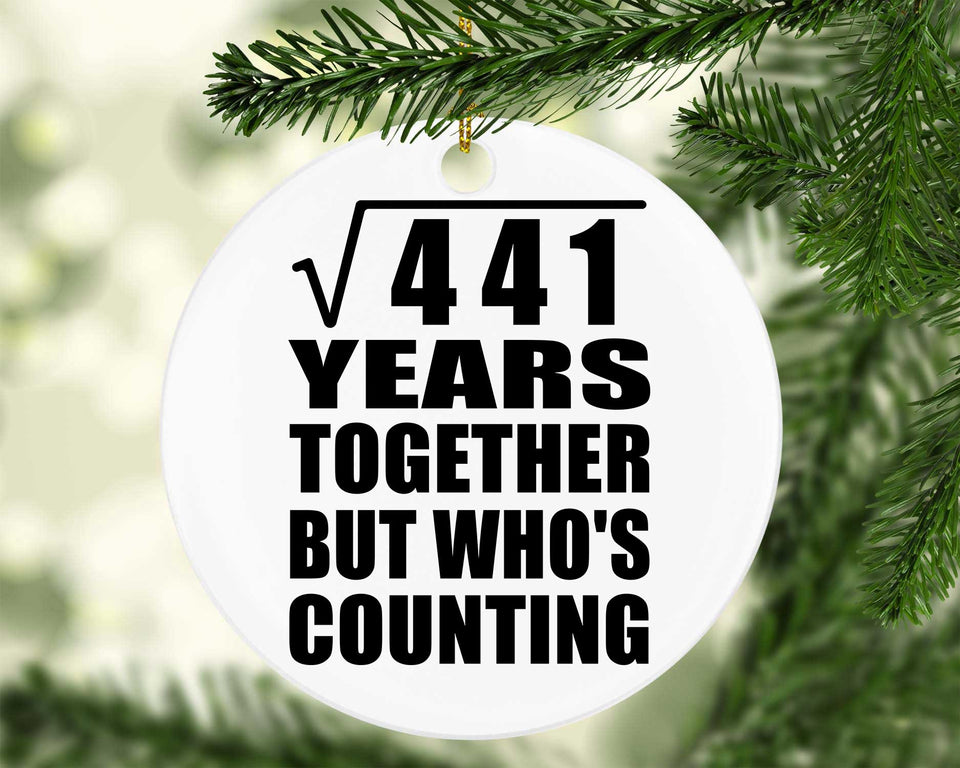 21st Anniversary Square Root of 441 Years Who's Counting - Circle Ornament
