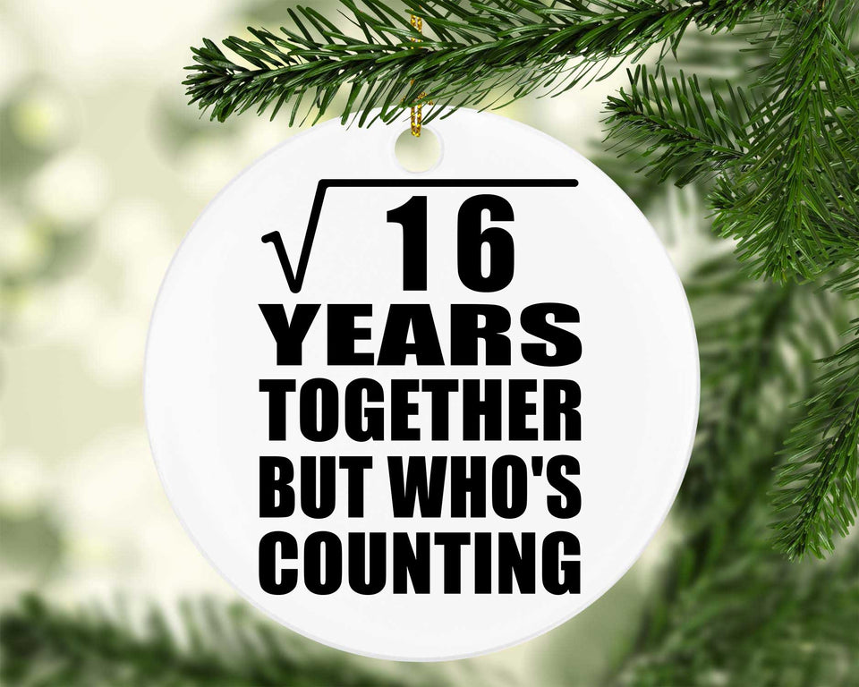 4th Anniversary Square Root of 16 Years Who's Counting - Circle Ornament