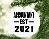 Accountant Established EST. 2021 - Circle Ornament
