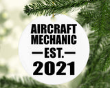 Aircraft Mechanic Established EST. 2021 - Circle Ornament