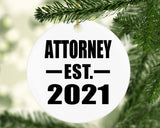 Attorney Established EST. 2021 - Circle Ornament