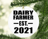 Dairy Farmer Established EST. 2021 - Circle Ornament