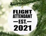 Flight Attendant Established EST. 2021 - Circle Ornament