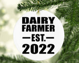 Dairy Farmer Established EST. 2022 - Circle Ornament